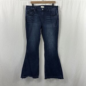 Shyanne Flare Dark Wash Denim Jeans Womens Size 34R Western Cowgirl 70's Boho